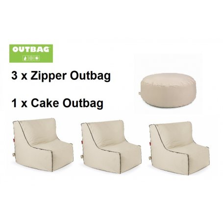 3 kpl Zipper OUTBAG säkkituolia ja Cake rahi