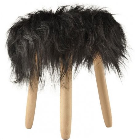 Icelandic ECO jakkara, musta, pyöreä 36 cm