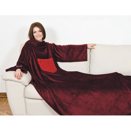 Kanguru torkkupeitto hihoilla, burgundy royal